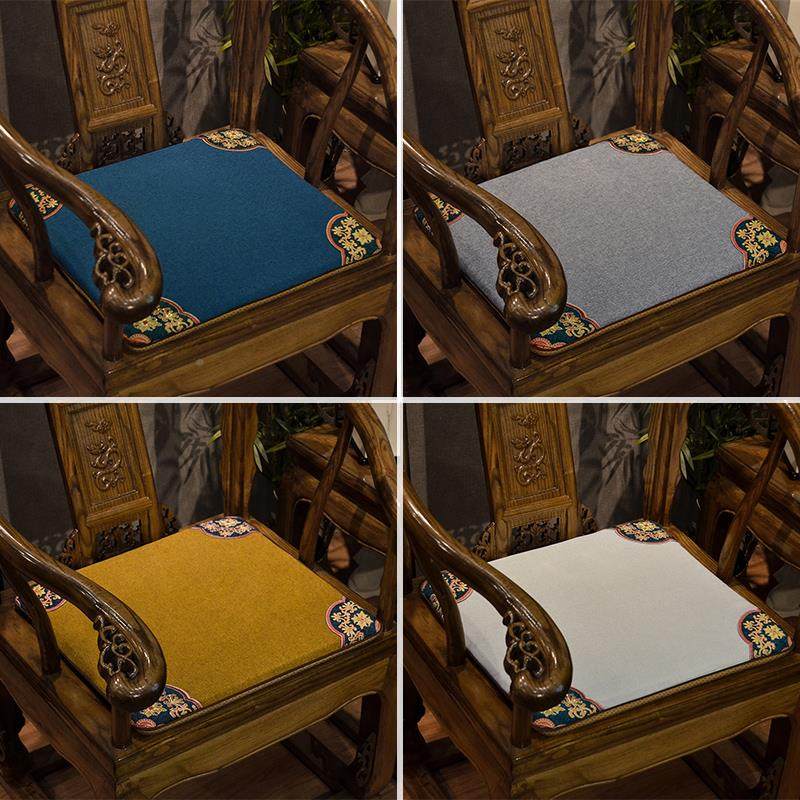 中式餐椅靠垫一定体桌太师垫椅圈椅茶椅子套红木沙发坐艺帛乾堂垫