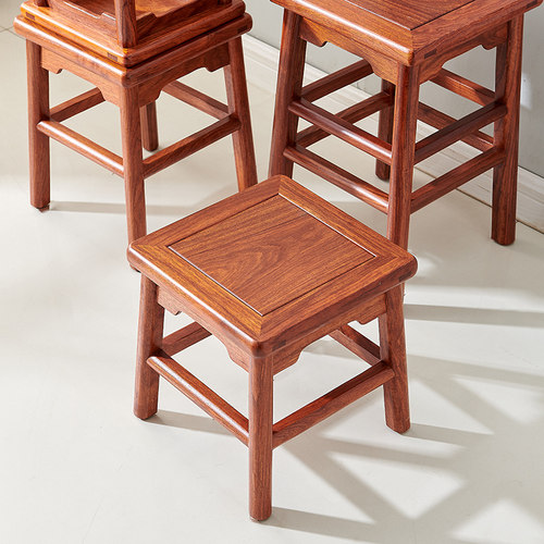 木果果木 刺猬紫檀君子凳红木小方凳中式实木矮凳花梨木书桌凳子