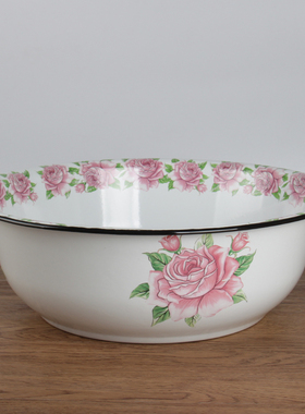 30/36/40cm珐琅搪瓷盆洗脸洗脚洗发盆大号和面老式花盆