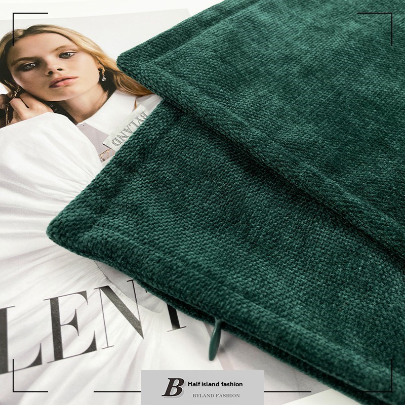 为你写的诗Wbi-Sbi面深绿色雪绒布枕头斯堪的纳维亚垫子包房子沙