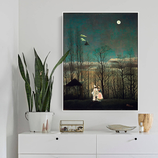 狂欢节之夜 亨利卢梭 印刷喷绘仿制油画风景画客厅玄关挂画装饰画