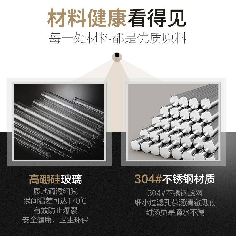 明尊EC-02泡茶壶玻璃耐高温茶水分离飘逸杯专用手工茶壶单壶茶具