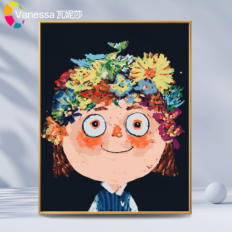 画画diy数字油画卡通画抽象手工填色油彩画填充手绘解闷治愈涂色