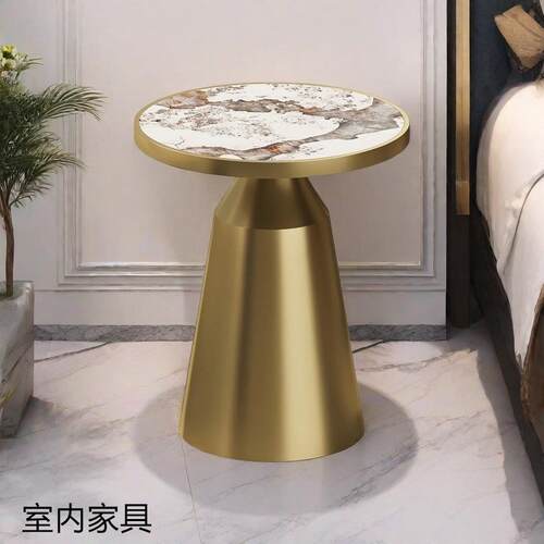 轻奢岩板沙发边几边柜沙发角几简约现代小圆桌高级感小茶几床头柜