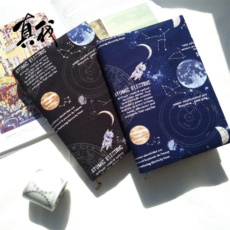 真我 宇宙柄。星空手工布艺书衣书套hobo a5a6 可调手帐书衣定制