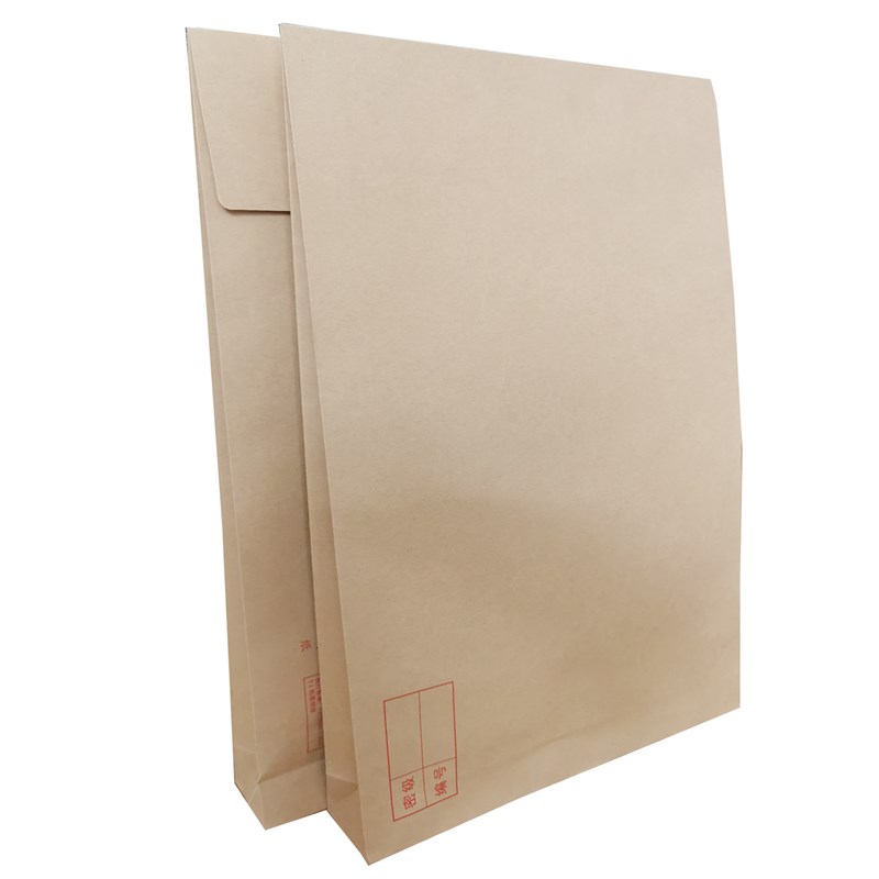机要信封牛皮纸T1档案袋式有扣绳资料袋新版本后盖加绑绳密级信封