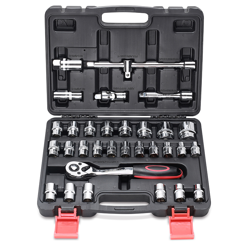 32件筒组筒扳手火花塞工具装汽修汽保车用工具箱