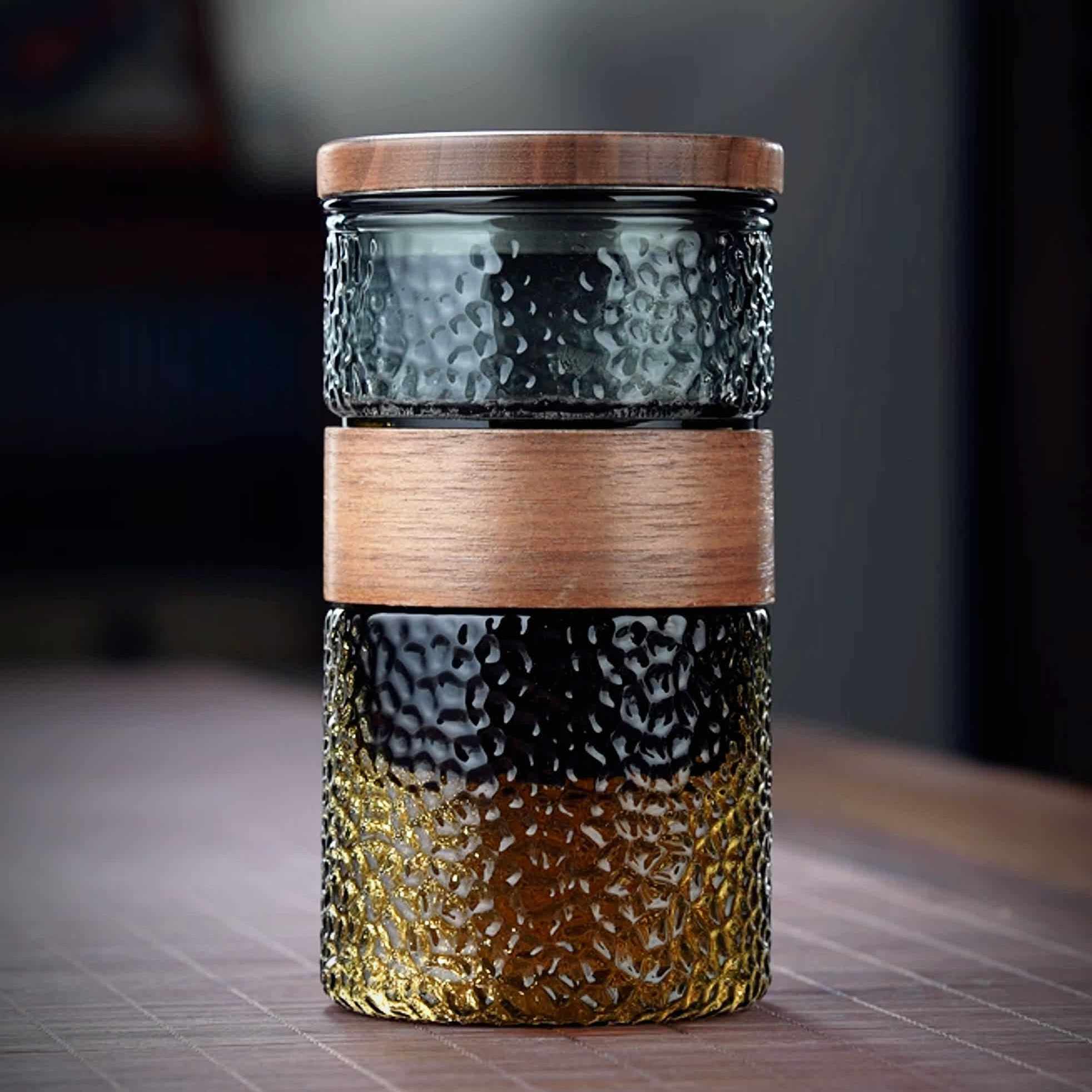 锤纹耐热带盖过滤泡茶杯家用高档茶水杯手工创意便携茶杯