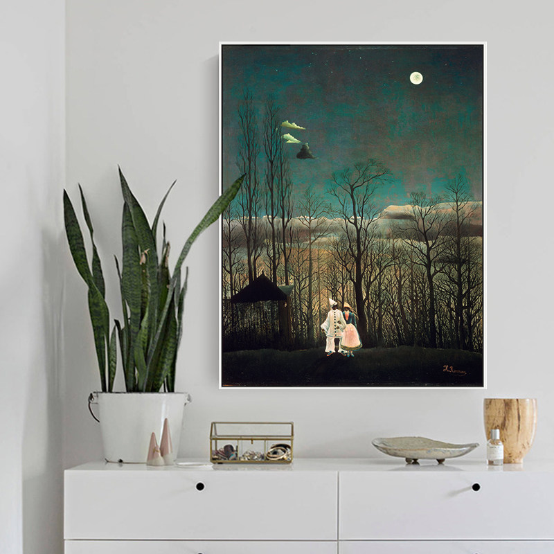 狂欢节之夜 亨利卢梭 印刷喷绘仿制油画风景画客厅玄关挂画装饰画