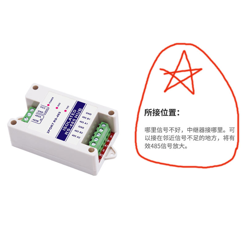 有源85信号隔离器保护数据设备防烧放大器1分2路分配抗干扰防雷