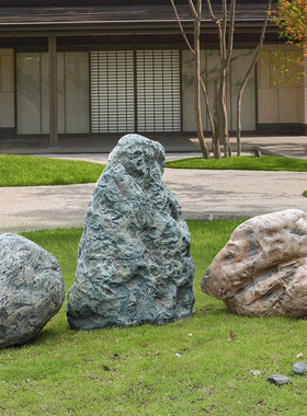 仿真石头摆件花园造景别墅庭院水池草坪园林景观装饰品玻璃钢道具
