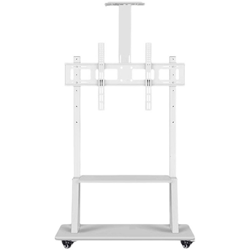 液晶电视支架带轮教学一体机落地式可移动推车显示器挂架白色展示