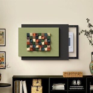 立体意式极简风高级感电表箱装饰画可推拉横版配电箱开关遮挡挂画