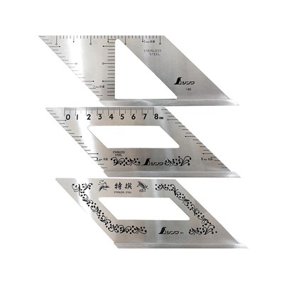 亲和工厂用45度90度角尺 15cm反面同刻度不锈钢直角尺高精度62006