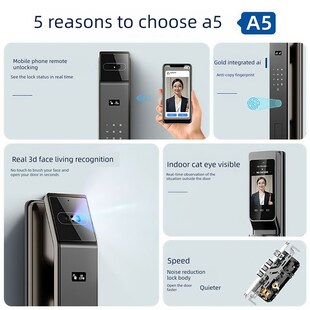 米芝智能门锁E30指纹锁家用防盗门锁人脸识别门锁密码 锁入口门锁