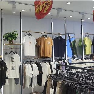 服装店带灯展示架上墙商场男女装专用陈列货架发光挂衣服架子组合