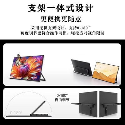 笔记本屏幕DIY改装便携式显示器驱动板外壳套件扩展分屏副屏TYPEC