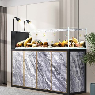 原生水缸底部过滤超白鱼缸客厅大型2025新办公室景观生态水族馆