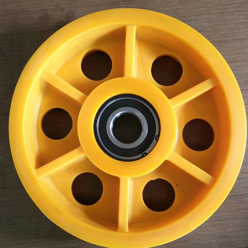 电梯对重轮钢丝绳轮轿底轮机房铸铁导向轮滑轮子5槽6槽曳引轮全新