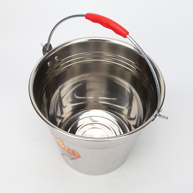 无磁不锈钢加厚水桶提桶食桶尖桶手提桶家用水桶带盖储水用手提