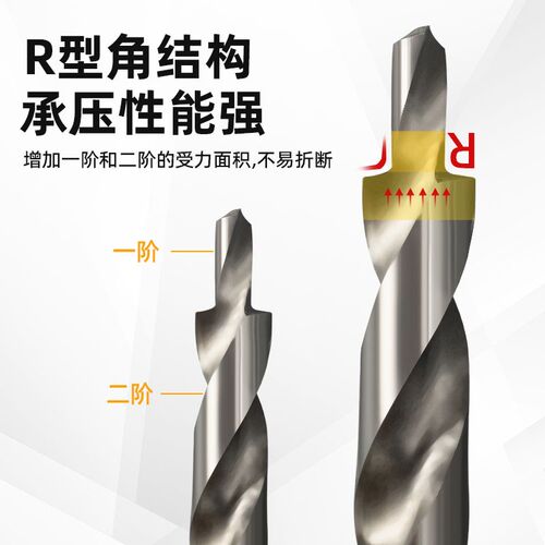 沃一方木工斜孔定位钻头斜孔钻二阶麻花钻斜眼机专用9.0mm打孔钻
