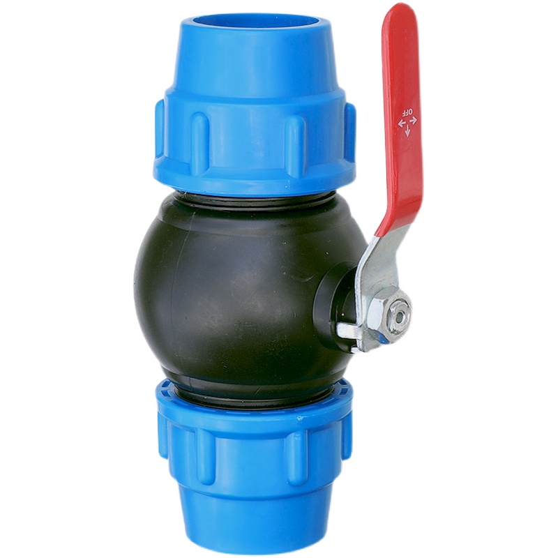 灌溉pe管球阀黑色6分塑料水管快接1寸开关快速接头32阀门塑芯铁柄