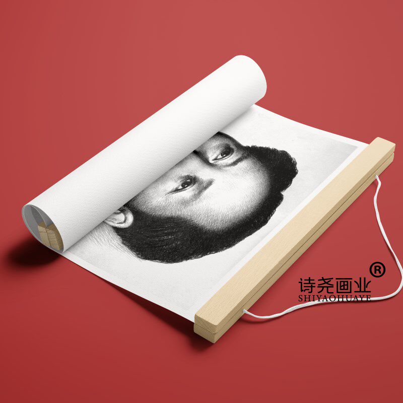 刘文西伟人画毛爷爷像董明珠办公室背景客厅装饰画卧室卷轴壁画