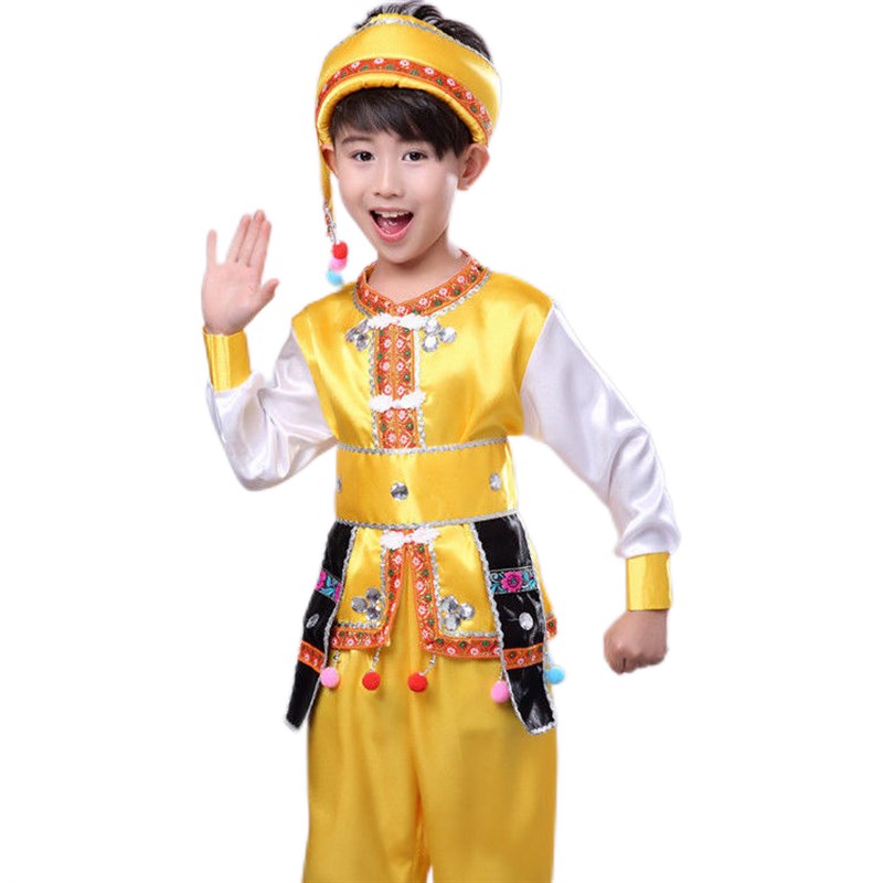西双版纳傣族服装男童云南套装儿童男童傣族服装56个少数民族服装
