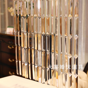 婚庆水晶长条三角条冰锥玻璃珠帘散珠婚礼装饰吊顶水晶灯饰具配件