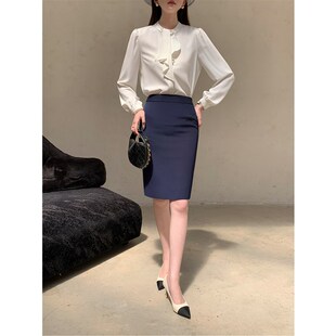 2025夏季新款长袖雪纺衬衫女教资面试穿搭上衣小个子职业套装衬衣