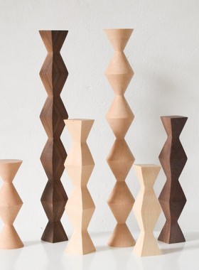 象有形/无尽之柱布朗库西抽象实木北欧风几何装饰艺术品桌面摆件