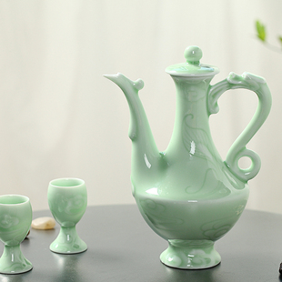 家用陶瓷酒壶空酒瓶白酒容器酒具酒罐 龙凤呈祥酒瓶一1斤装分酒器