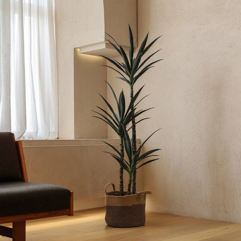 森空间仿生绿植植物盆景客厅盆栽室内侘寂风丝兰树摆件大型龙血树