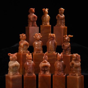 西泠印社十二生肖孤山石传统立像印石印材金石印章篆刻石料姓名定