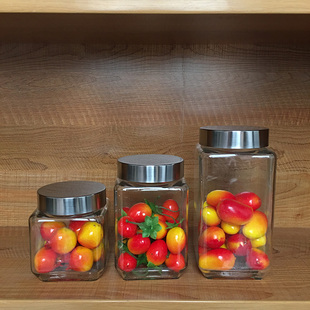 样板房厨房摆件收纳储物罐玻璃罐橱柜摆放装饰样板间软装搭配饰品