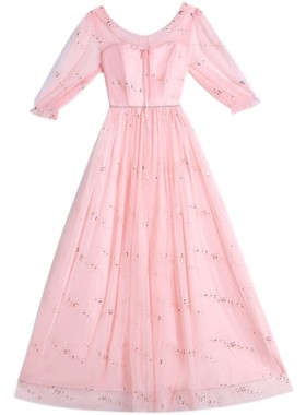 灰色伴娘服2021新款秋冬仙气质长款显瘦仙气姐妹团晚礼服裙女简约