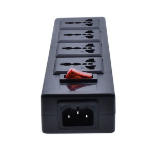 品字插头机柜PDU用黑色带开关指示灯万用转换排插座一转四可带线