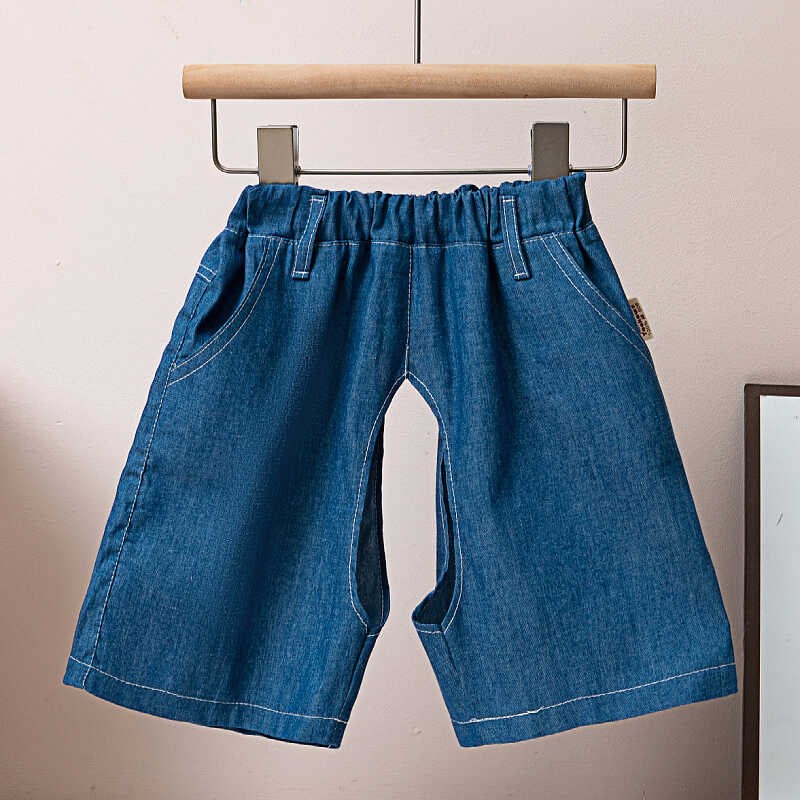 宝宝开裆短裤纯棉夏装男童洋气女童休闲中裤裤子夏季开档超轻薄