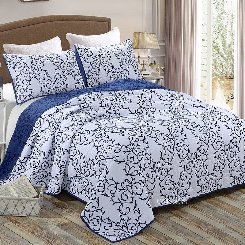 欧式纯棉床盖三件套夹棉不褶皱床单加厚榻榻米防滑绣花绗缝被床罩,床上用品,床盖,淘宝优惠券,粉丝福利购,淘宝优惠卷