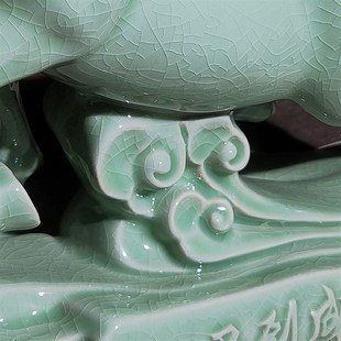 汝窑马到成功办公室摆件新中式老板桌领导高档酒柜装饰品开业礼物