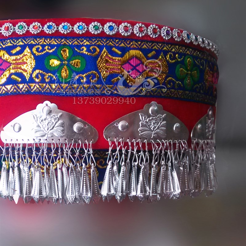 少数民族苗族帽子儿童土家族头饰帽子少数民族舞蹈演出服表演头饰