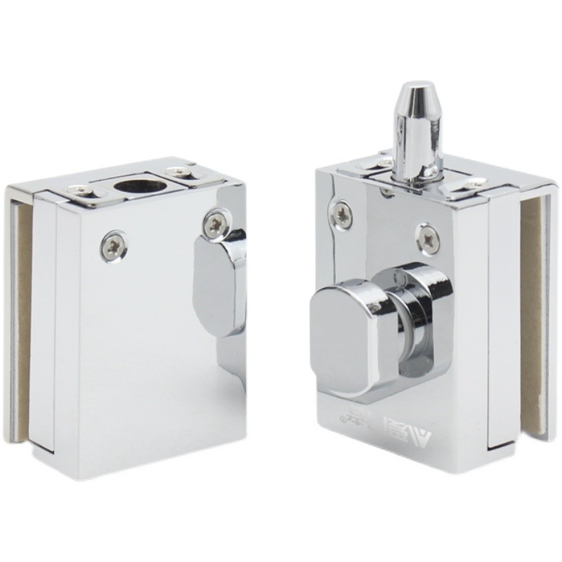 免开孔玻璃门插销锁淋浴房浴室门锁酒柜展示柜玻璃门锁地插锁门栓