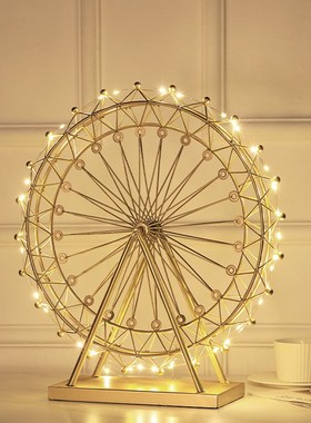 金色摩天轮旋转模型摆件桌面轻奢风家居客厅电视柜酒柜房间装饰品