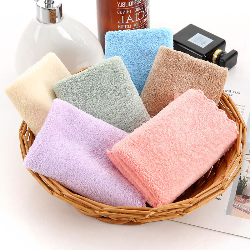 【10条装】高密度珊瑚绒擦手巾方巾清洁巾 柔软吸水儿童小毛巾