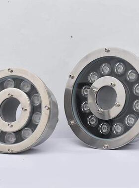 LED喷泉灯 水底灯 6w 9w 12w 18w 24w 水下灯 低压RGB 七彩水池灯