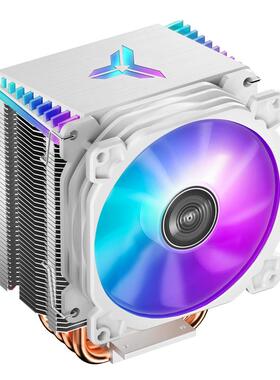 乔思伯CR1400白色4PIN自动变色温控塔式9cm四热管CPU散热器风扇