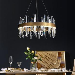 轻奢水晶吊灯现代简约餐厅客厅灯具别墅后现代卧室楼梯间网红灯具