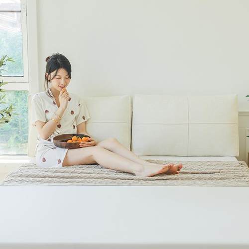 奶油色高级复古风打结抱枕套沙发床上棕色床上腰靠枕靠垫含芯飘窗