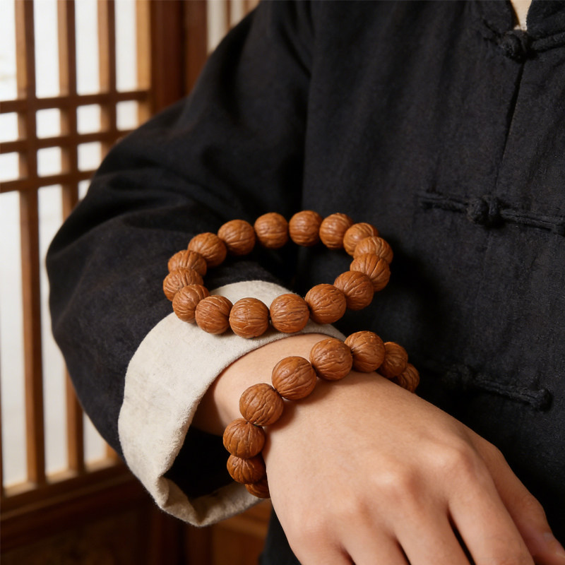 武当山官方男士款高端精品收藏级大珠径文玩核桃野生凤羽猴头手串