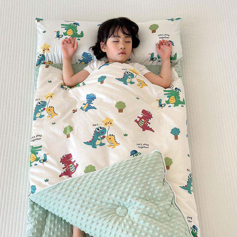 A类恒温科技儿童防踢被睡袋可拆洗全棉豆豆绒春秋款睡袋被子两用